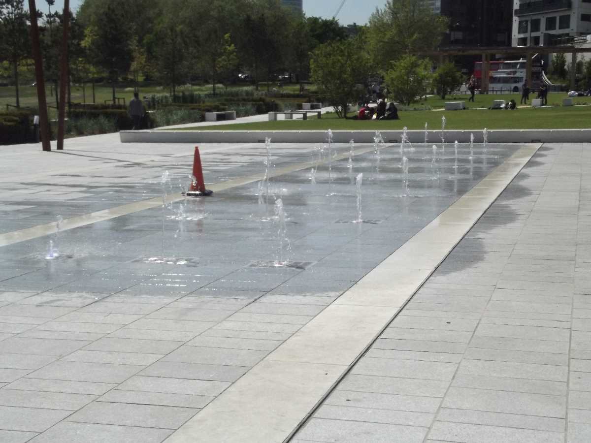 Eastside City Park water jet fountains